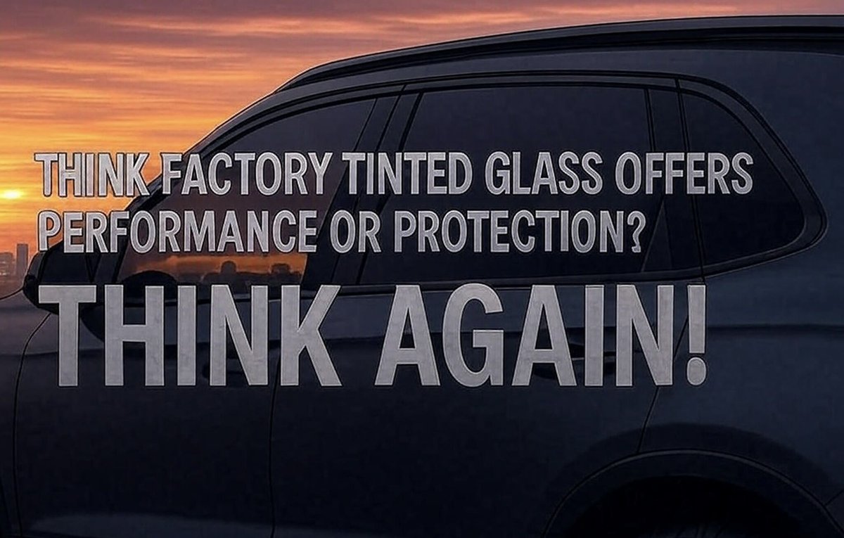 WindowFilmPros's tweet photo. 🚗 Factory tint ≠ protection.

Just because your SUV or truck has dark rear glass doesn’t mean it’s blocking UV or heat. Most factory tint is just dyed glass!

🔥 Want real protection? Check the article below.

https://t.co/9ihSTnCVag

#WindowTint #UVProtection #HeatRejection https://t.co/taqLUMp5Qu