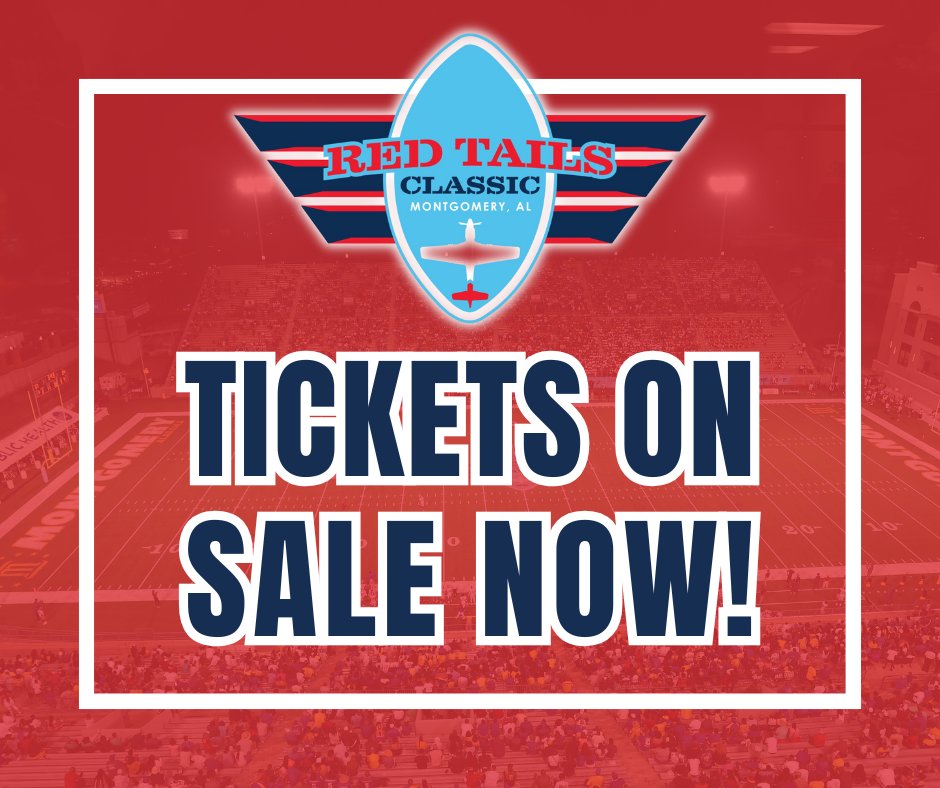 RedTailsClassic's tweet image. 🎟️ 𝗧𝗜𝗖𝗞𝗘𝗧𝗦 𝗔𝗥𝗘 𝗢𝗡 𝗦𝗔𝗟𝗘 𝗡𝗢𝗪! 🎟️
Reserve your seat at the 𝐑𝐞𝐝 𝐓𝐚𝐢𝐥𝐬 𝐂𝐥𝐚𝐬𝐬𝐢𝐜 on Sunday, August 31 at 6 PM CT.
🐅 @SkegeeFootball vs 🐏 @WSSURamFootball
➡️ bit.ly/3If7cHv