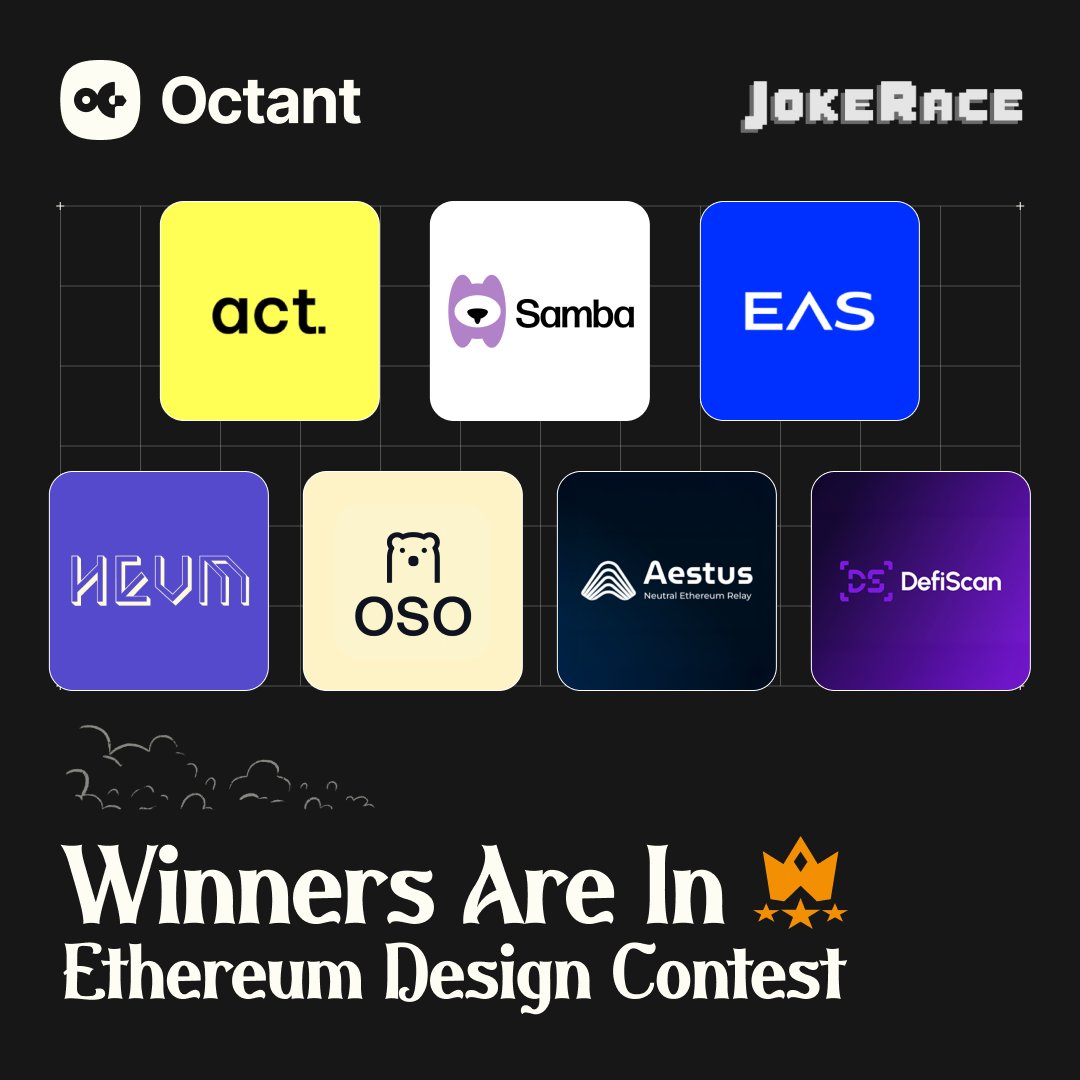 173 incredible submissions. 7 impactful projects. 1 JokeRace round. Octant's Design for Ethereum contest.

&gt; This was a tough one. We were blown away by all the participants and all the work y'all put in!
&gt; We anticipated we'd get interest, but THIS many quality submissions.