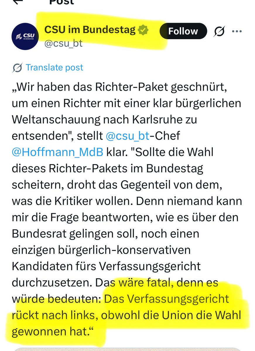 Im Statement der @CSU_bt stimmt nur ein einziger Satz (gelb unterlegt).