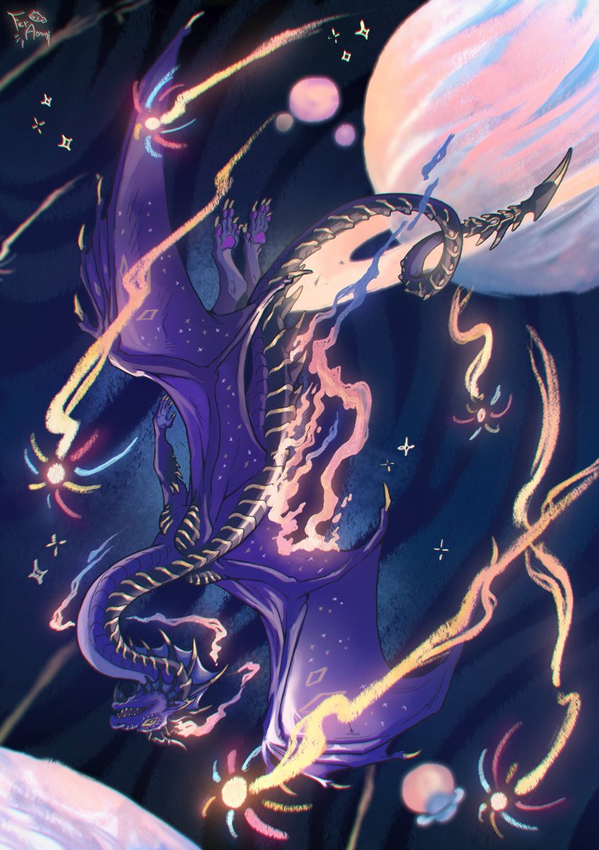 Fer7Adami's tweet image. Omg it's #PortfolioDay ✨
I'm Fernanda Adami, ASD freelancer artist with 10+ years of experience! My specialties are creature design, furries and concept art 🌟
I'm really passionate about fantasy themed art, sceneries and ofc dragons 🐉
🐲 More info 🐲
feradami.carrd.co