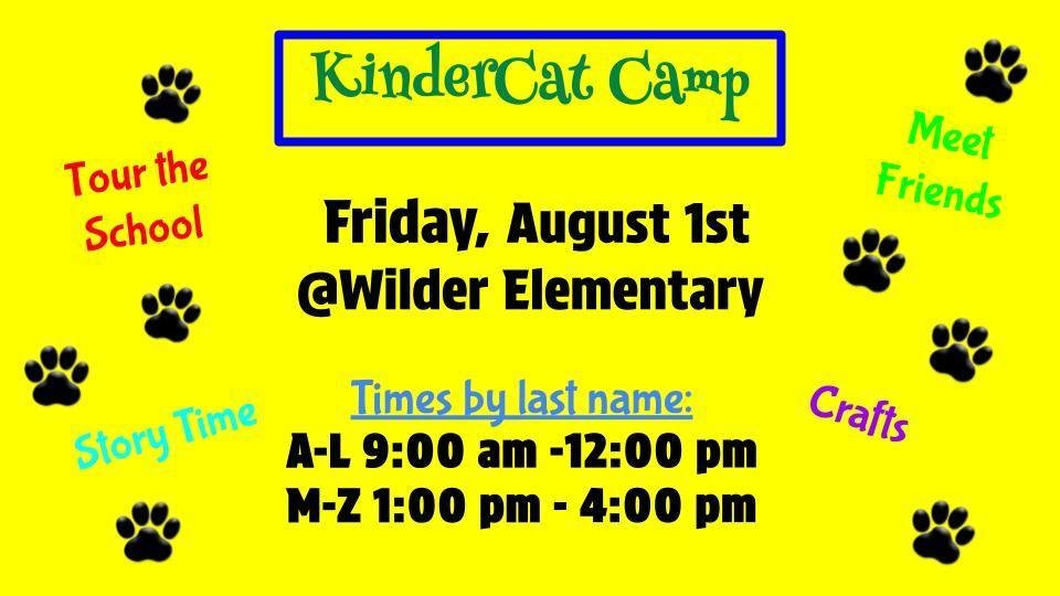 We can't wait to meet our new Wilder Wildcats!