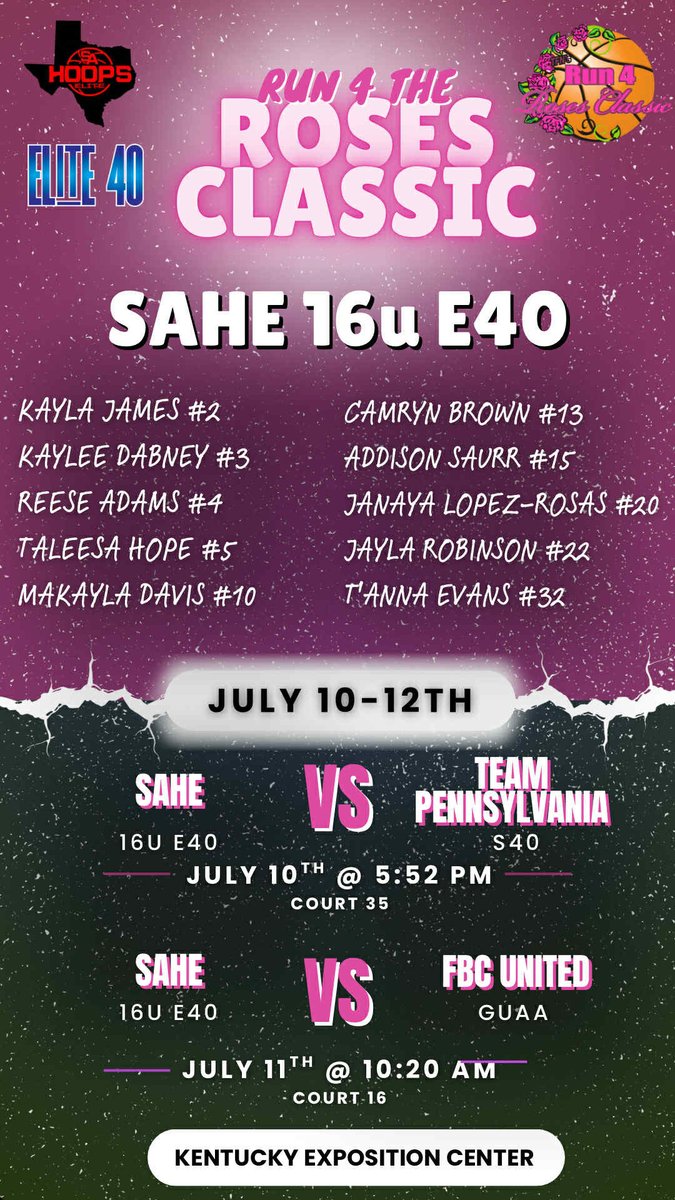 SAHE 16u Roses Classic!
Coaches Tune In!!