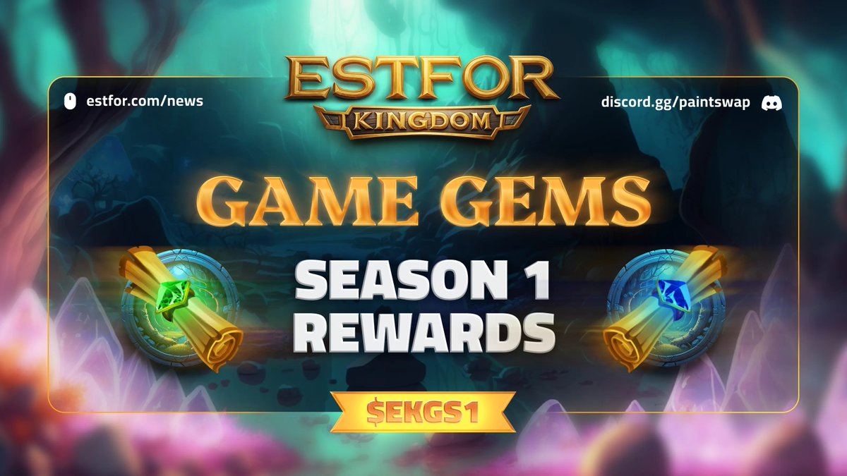Season 1 Estfor Gem rewards have been distributed as EKGS1 tokens.

They’re non-transferable and used as claim references.

Everything you need to know:
medium.com/paint-swap-fin…