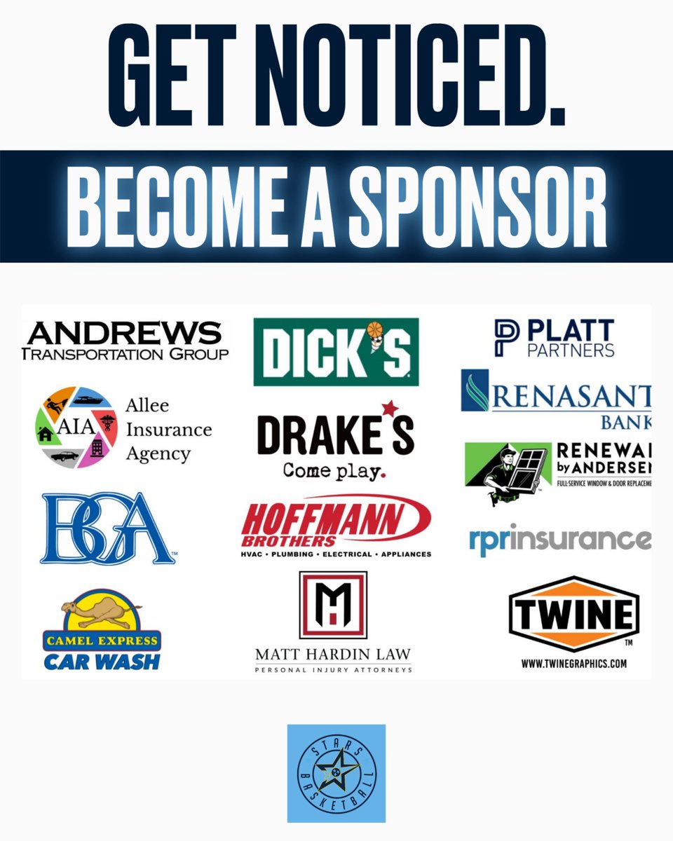 Thank you to our amazing sponsors for supporting STARS Basketball! Your generosity fuels our mission. 

Join us as a sponsor and help us impact young athletes on and off the court!

Explore sponsorship opportunities at starsbasketballclub.com/club/donatespo…