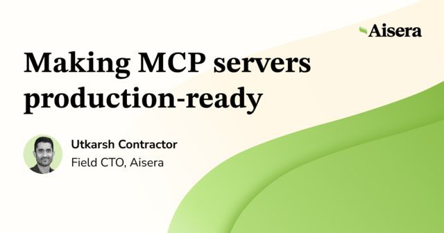 MCP is gaining serious momentum - with AWS, Google, all publishing MCP servers on GitHub.

In our latest blog, Aisera CTO breaks down what it takes to make MCP servers production-ready- from OAuth 2.0/2.1 best practices to dynamic client registration:

buff.ly/UstfrZF