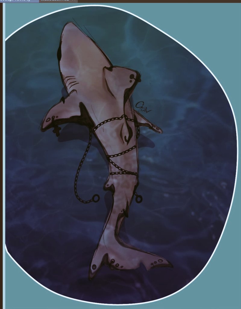 JustCrow_'s tweet photo. Drew a shark X3
also put 3 diff filters on the screenshot and idk which I like best so here's all of them +the last one is unfiltered and I took the shark's accessories off https://t.co/WmHoIF7i0q