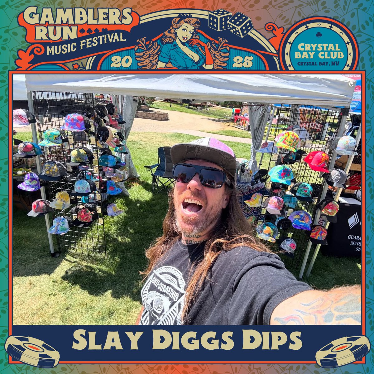 Summertime festival events create a need to keep the sun out of your eyes. Slay Diggs Dips has you covered with one of a kind hat creations. Stop by and see them at Gambler's Run Music Festival!