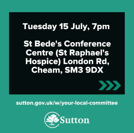 SuttonCouncil's tweet image. North Cheam, Stonecot & Worcester Park Local Committee Meeting
Find out about local opportunities, activities and services in your ward.
Find out more: sutton.gov.uk/w/your-local-c…