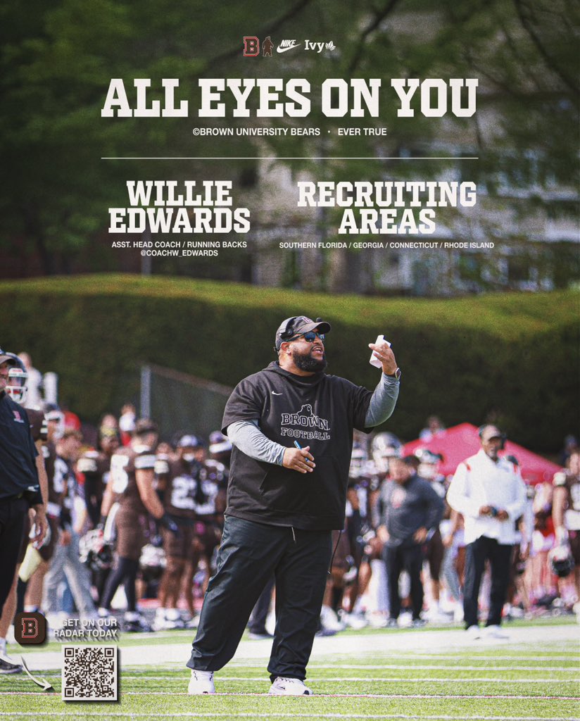 Thank you <a href="/BrownU_Football/">Brown Bears Football</a> for the graphic.

<a href="/CoachW_Edwards/">Willie Edwards</a> <a href="/BrownHCPerry/">James Perry '00</a>  <a href="/Coach_Mul/">Dan Mulrooney</a> <a href="/CoachEMorrissey/">Eddy Morrissey</a> <a href="/CoachPXMurphy/">Patrick X Murphy</a> <a href="/coach_jonke/">Mitchell Jonke</a> <a href="/CoachBreiner/">Andrew Breiner</a> <a href="/CoachBAM93/">Bryan Anthony Murray</a> <a href="/coachDjackson1/">Darryl Jackson</a> <a href="/CoachPDeCapito/">Phil DeCapito</a> <a href="/coachsamcasey_/">Sam Casey</a>  <a href="/TylerYearby/">Dr. Tyler Yearby</a> 
<a href="/DLINEWHISPERER/">Coach Clark</a> <a href="/JETB12/">Joey Trujillo-Bini</a> <a href="/CoachPondIMG/">Jeff Pond</a> <a href="/CoachDennisIMG/">Coach Chris Dennis</a>