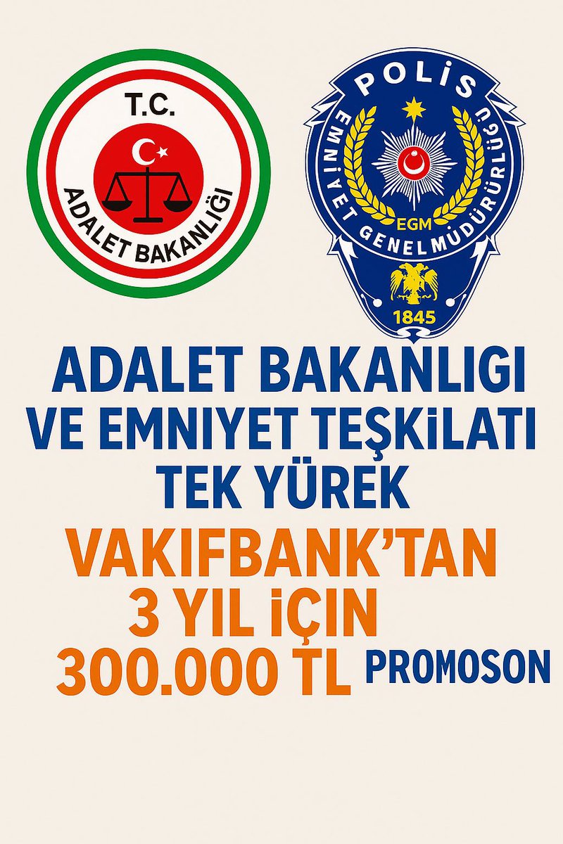 Kamu bankaları en fazla kârı 
Adalet Bakanlığı ve Emniyet Genel Müdürlüğü personellerinden alıyor. 

O yüzden promosyonun en az 300 bin TL olması lazımdır.

#AdaletBakanlığıTekSes300Bin