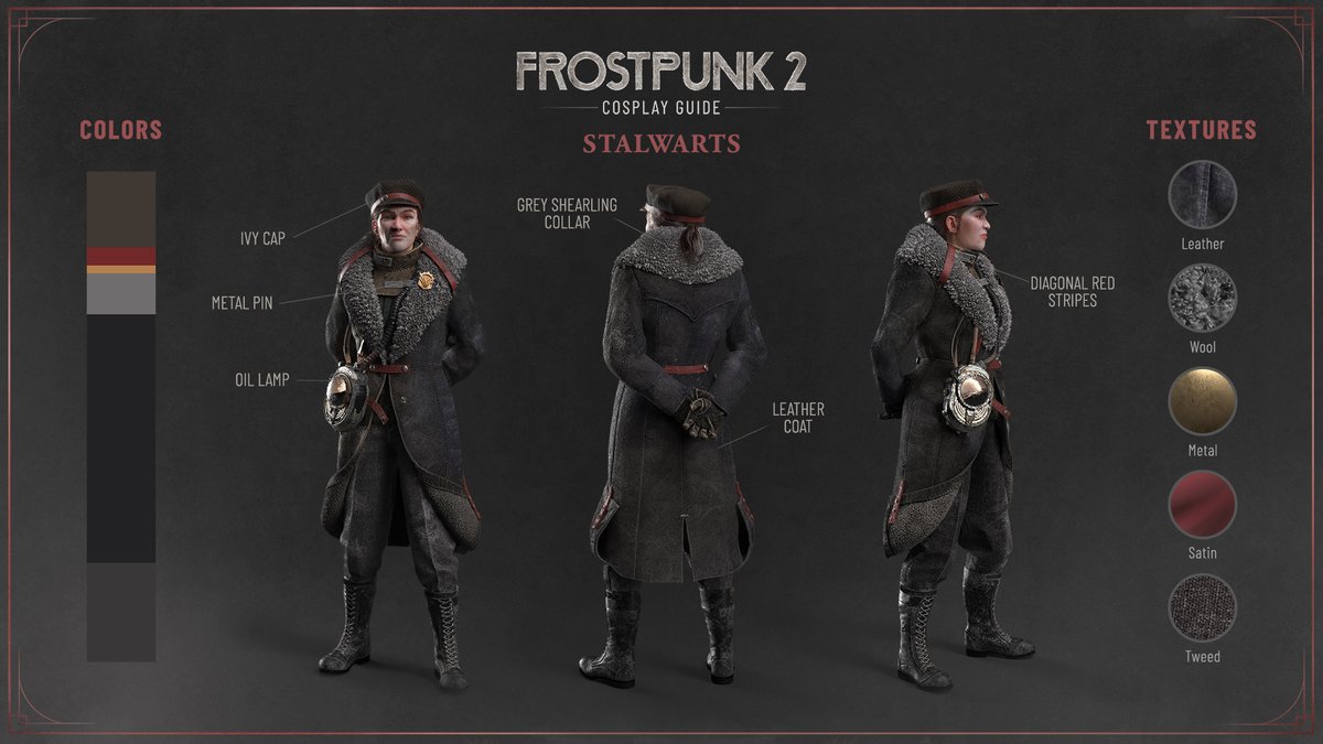 frostpunkgame's tweet image. Citizens! 🔔Your second batch of #Frostpunk 2 Cosplay Guides just dropped!
Join the march of Order and suit yourself in a lore-accurate look built for those ready to shape the City’s destiny one determined step at a time.