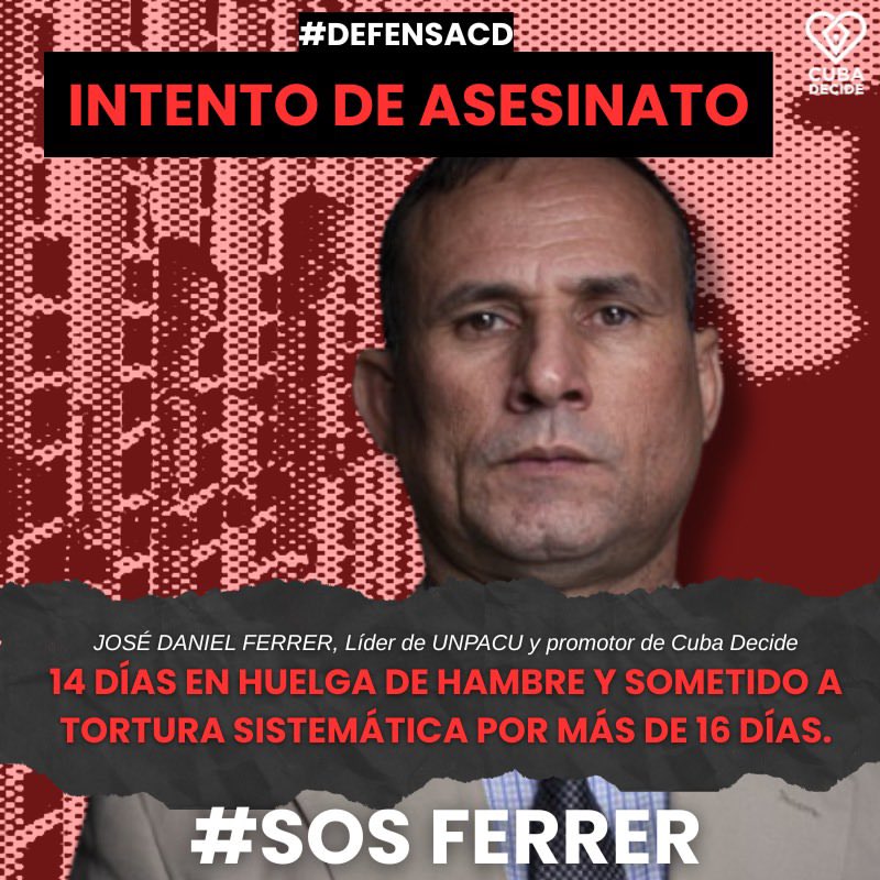 Cristian Crespo F. 🇨🇺 (@cristiancrespoj) on Twitter photo #URGENTE | PRUEBA DE VIDA 🚨
En estos momentos, la Dra. Nelva Ismaray Ortega, esposa del líder opositor José Daniel Ferrer, se traslada a la prisión de Mar Verde para exigir prueba de vida.
José Daniel Ferrer, <a href="/jdanielferrer/">José Daniel Ferrer</a> líder de la UNPACU y promotor de la campaña #URGENTE | PRUEBA DE VIDA 🚨
En estos momentos, la Dra. Nelva Ismaray Ortega, esposa del líder opositor José Daniel Ferrer, se traslada a la prisión de Mar Verde para exigir prueba de vida.
José Daniel Ferrer, <a href="/jdanielferrer/">José Daniel Ferrer</a> líder de la UNPACU y promotor de la campaña