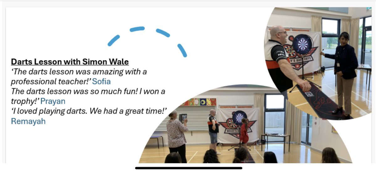 Darts lessons- many thanks to Simon Wale. We loved our darts lessons. Some of us had never played before!
