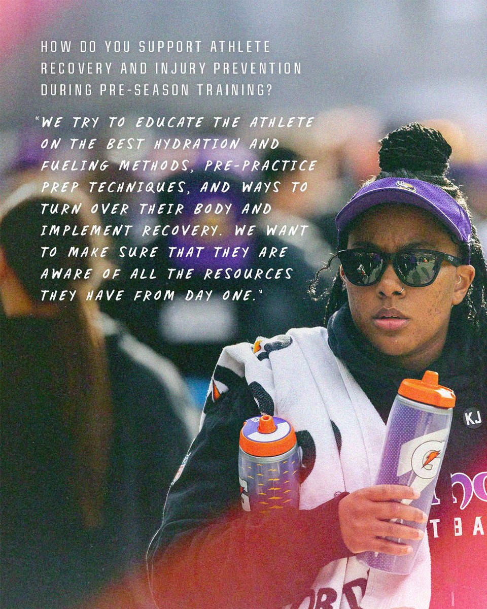 GPPartner's tweet image. Lexus Blunt, Assistant Athletic Trainer for the Minnesota @Vikings, highlights the value of pre-season prep and recovery routines to drive performance all season.
