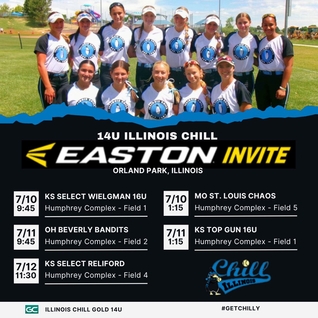 Adriana N. Rivera-Class of 2029 (@adriana_2029) on Twitter photo Back at it this week at the <a href="/ERIStourney/">Easton Invite</a> ! Here is our schedule ⬇️⬇️. Time to fine-tune before <a href="/PGFnetwork/">PGF</a> Nationals ! #Getchilly <a href="/ILChillGold/">Chill Gold Softball</a> <a href="/MsDuehr/">Olivia Cocciemiglio</a> <a href="/jimdonovan45/">Jim Donovan</a> <a href="/FootDoctor_Esia/">Esia Rivera</a> <a href="/jonathanhon_hon/">Chicago Pitching Lab</a> <a href="/CoachSamieF/">Samie Friend</a> <a href="/PrepSoftball/">Prep Softball 🥎</a> <a href="/MaxPreps/">MaxPreps</a> <a href="/ShowtimeSports1/">Showtime Sports</a> <a href="/LineDsoftball/">Line Drive Media</a> Back at it this week at the <a href="/ERIStourney/">Easton Invite</a> ! Here is our schedule ⬇️⬇️. Time to fine-tune before <a href="/PGFnetwork/">PGF</a> Nationals ! #Getchilly <a href="/ILChillGold/">Chill Gold Softball</a> <a href="/MsDuehr/">Olivia Cocciemiglio</a> <a href="/jimdonovan45/">Jim Donovan</a> <a href="/FootDoctor_Esia/">Esia Rivera</a> <a href="/jonathanhon_hon/">Chicago Pitching Lab</a> <a href="/CoachSamieF/">Samie Friend</a> <a href="/PrepSoftball/">Prep Softball 🥎</a> <a href="/MaxPreps/">MaxPreps</a> <a href="/ShowtimeSports1/">Showtime Sports</a> <a href="/LineDsoftball/">Line Drive Media</a>