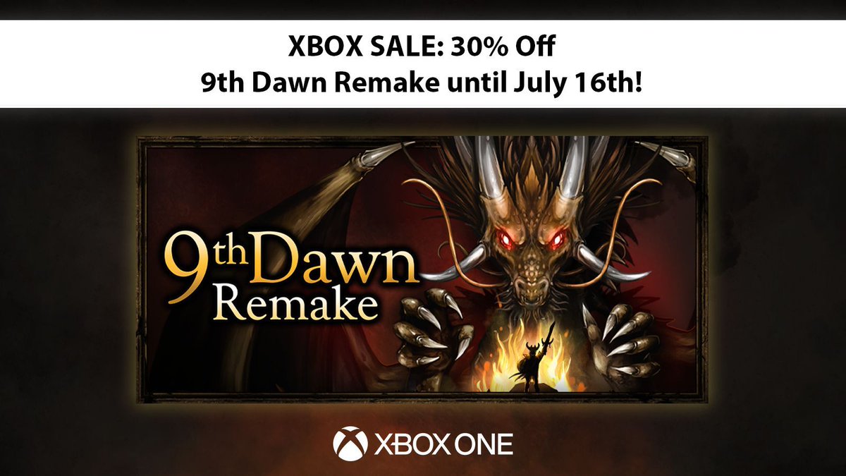 CALLING ALL XBOX PLAYERS - 9th Dawn Remake is 30% off from now until the 16th of July. Explore the Kingdom of Montelorne, gather loot and battle enemies in over 45 unique dungeons! 

#Xboxsale #9thDawnRemake #valorware #indiedev