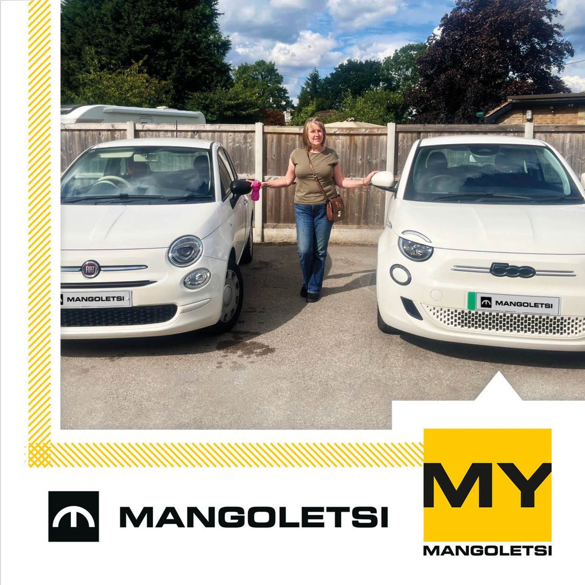 Mangoletsi's tweet image. EV Upgrade Alert!

Lisa made the switch to electric, trading in her 2016 petrol Fiat 500 for this stylish 2021 Fiat 500e and what a trade up it is!

#Fiat500e #ElectricVehicle #EVLife #GoodbyePetrol #HelloElectric #CustomerSpotlight
