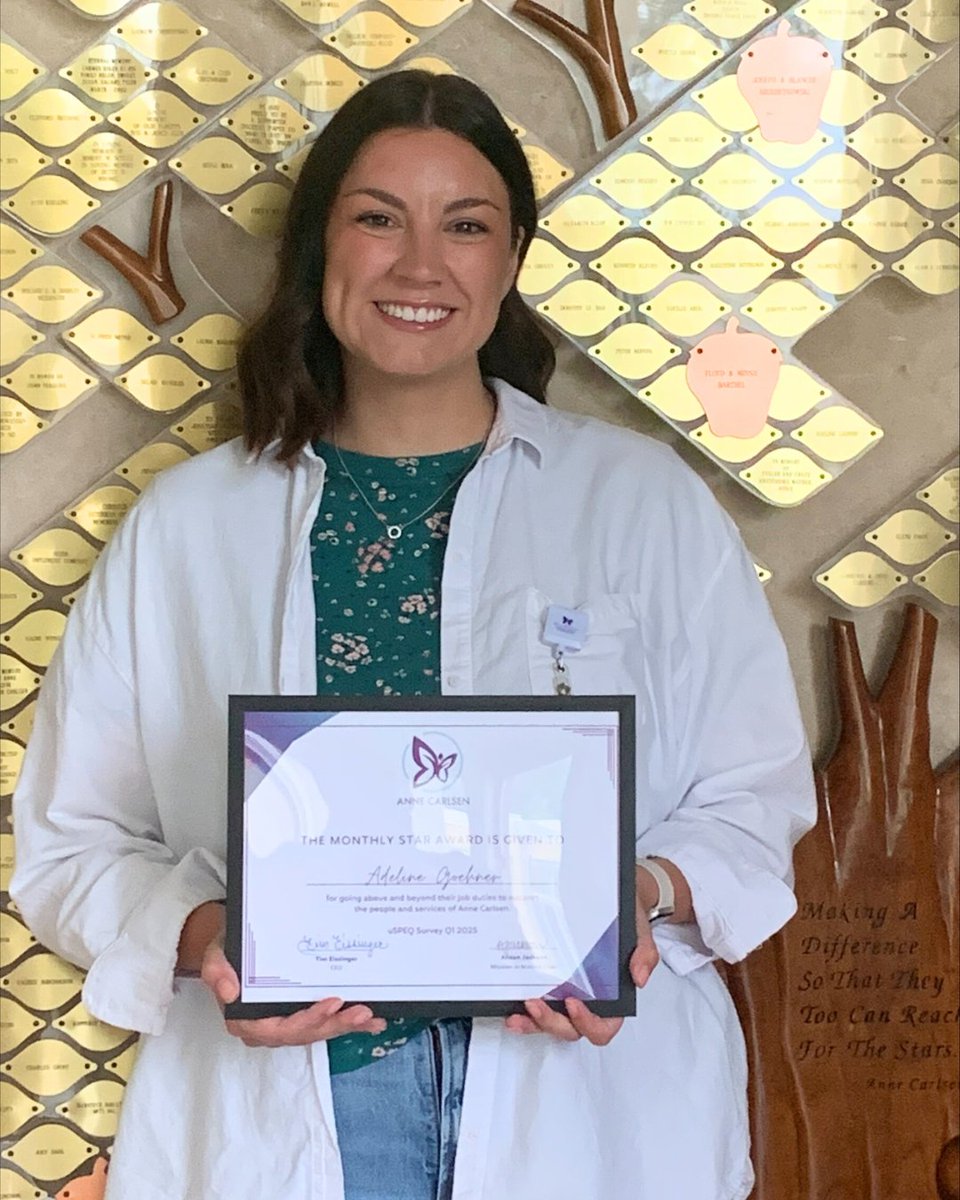 Congratulations to Addie Goehner , our Q1 uSPEQ STAR Award Winner! 🌟

Thank you, Addie, for your unwavering dedication to the children, families, and team members you serve. 💜