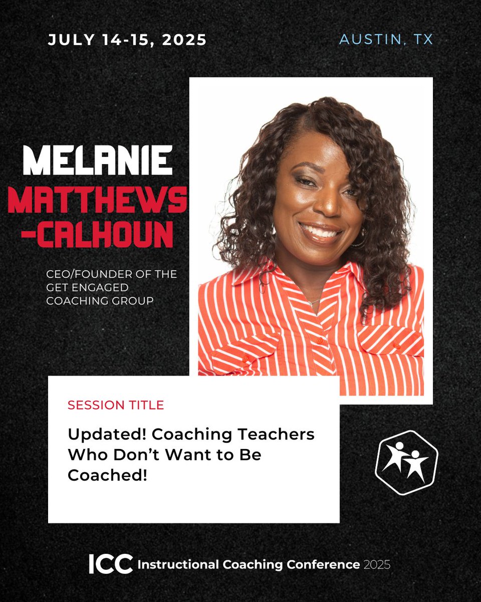R13Coaches's tweet image. Tired of coaching conversations that stall out? This session breaks down the 5 types of teacher resistance and gives you practical language and strategies to turn stuck moments into real progress. #ICCTX #educoach

Register at events.esc13.net/ICC ⚡️