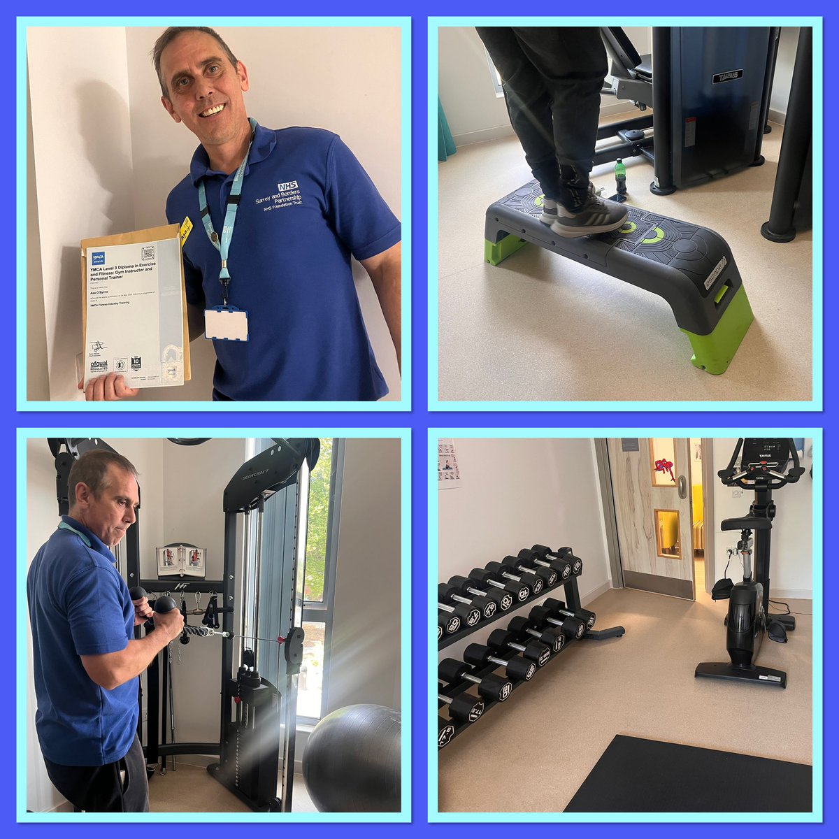 SABP FRH Therapies (@frh_therapies) on Twitter photo We would like to congratulate Asa on passing his Level 3 diploma in exercise and fitness 👏at last our Gym is now open again 💪🏋️
<a href="/sabpNHS/">Surrey and Borders Partnership NHS Foundation</a> <a href="/LouiseWiggins17/">Louise Wiggins</a> <a href="/ClaireC91144502/">Claire Clifford</a> <a href="/MichelleMarlan1/">Michelle Marland</a> We would like to congratulate Asa on passing his Level 3 diploma in exercise and fitness 👏at last our Gym is now open again 💪🏋️
<a href="/sabpNHS/">Surrey and Borders Partnership NHS Foundation</a> <a href="/LouiseWiggins17/">Louise Wiggins</a> <a href="/ClaireC91144502/">Claire Clifford</a> <a href="/MichelleMarlan1/">Michelle Marland</a>
