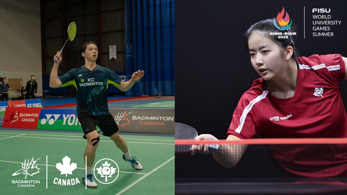 ➡️ Canada’s badminton and table tennis teams unveiled for 2025 FISU Summer World University Games

➡️ Équipes canadiennes de badminton et tennis de table dévoilée pour les Jeux mondiaux universitaires d’été de la FISU 2025

EN: en.usports.ca/x/a0zo5
FR: fr.usports.ca/x/mhp8x
