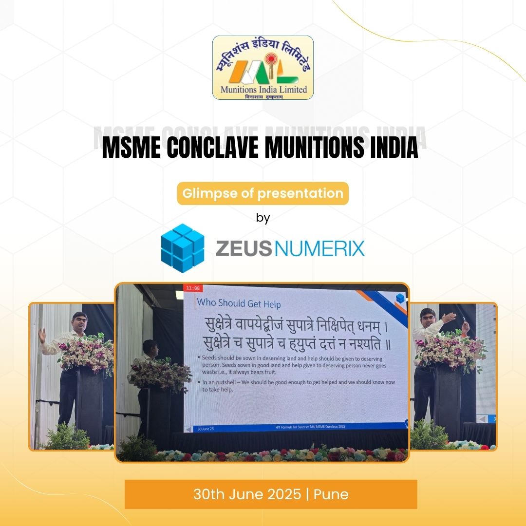 ZeusNumerix's tweet photo. MSME Conclave @IndiaMunitions Pune
On June 30th at #Munitions #India Limited, #Pune, our CBO Mr. @Abhishek29jun80 delivered insightful session, also shared @ZeusNumerix smart defense tech building.
#ZeusNumerix #WeaponisedDrones #PrecisionMunitions #MIL #DefenseInnovation https://t.co/Fg5lXnlnAv