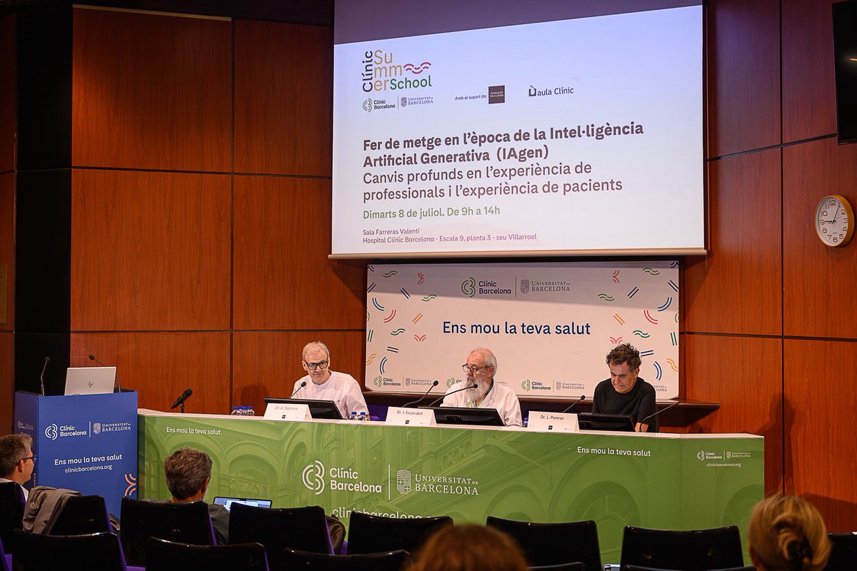 gerard espinosa (@gerardespinosa5) on Twitter photo Magnífica jornada a la #summerschool2025 <a href="/hospitalclinic/">Hospital Clínic</a> <a href="/aulaclinic/">Aulaclinic</a>
Fer de metge en l’època de la IA generativa
Agents, ciència, shocking, formació, canvi de mentalitat, legislació, INCERTESA
Presentacions i xerrades interessants amb debats enriquidors Magnífica jornada a la #summerschool2025 <a href="/hospitalclinic/">Hospital Clínic</a> <a href="/aulaclinic/">Aulaclinic</a>
Fer de metge en l’època de la IA generativa
Agents, ciència, shocking, formació, canvi de mentalitat, legislació, INCERTESA
Presentacions i xerrades interessants amb debats enriquidors