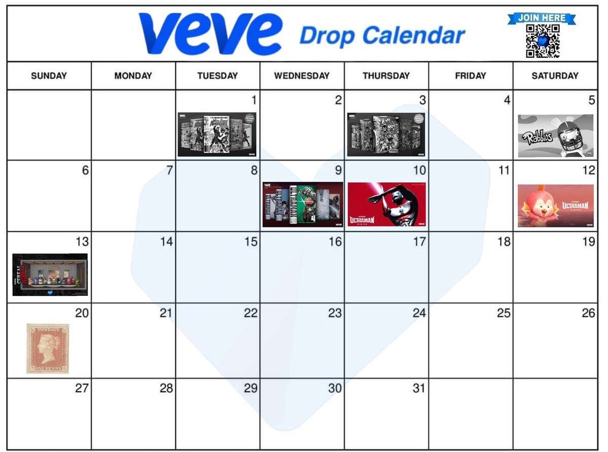 Updated Veve drop calendar #vevefam <a href="/veve_official/">VeVe | Digital Collectibles</a>              

Blog ➡️ blog.veve.me