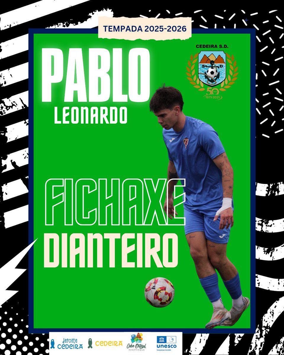 NOVA FICHAXE 🤍🖤👏✍️

🆕️ Tempada 2025-2026
👤Pablo Fernández Leonardo
🏠 Ferrol
⚽️ Dianteiro
➡️  Oval DE Narón 

📝Un home con gran olfato de gol acaba de chegar ó Beco.Chega dende O Val marcando goles na preferente.

Moita sorte e benvido a tua casa
 🖤🤍🥰👏