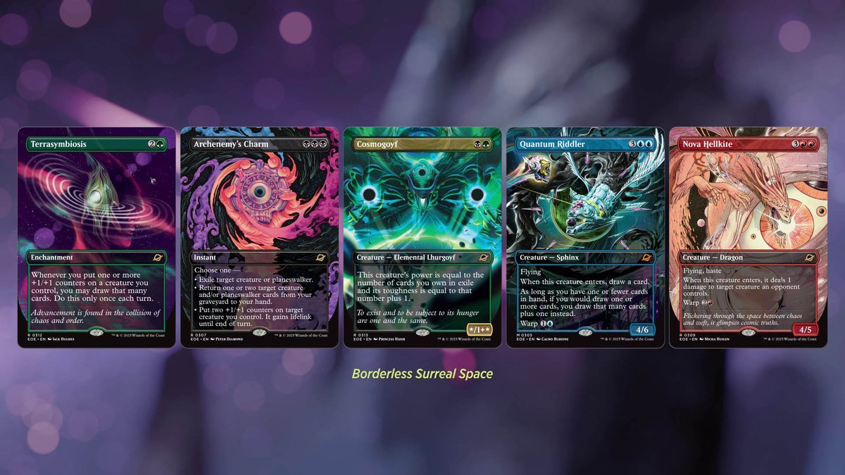 Next up we get to see the Surreal Space treatments, inspired by 1970s sci-fi art. #MTGEternities!