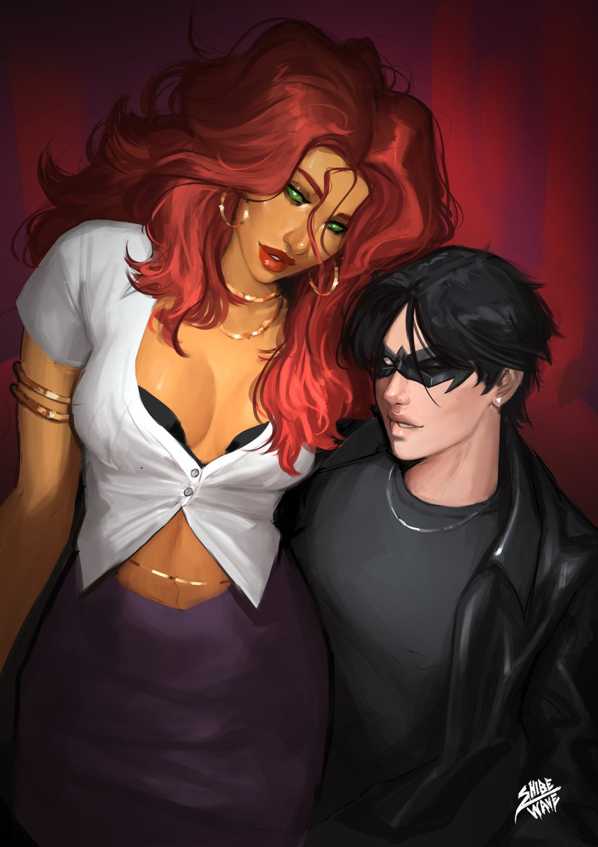 shibewave_art's tweet image. Nightwing &amp;amp; Starfire