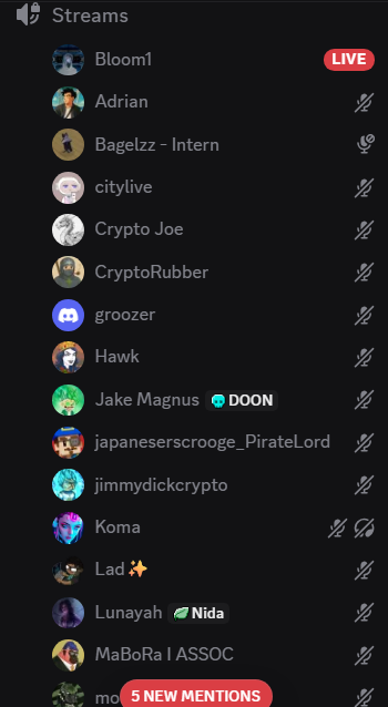 Bloomverse Discord VC absolutely buzzing right now 

First livestream with Aigent and <a href="/BV_Bloom1/">BloomOne</a> 

Probably something 👀 (recorded version coming soon for those not able to attend with access)