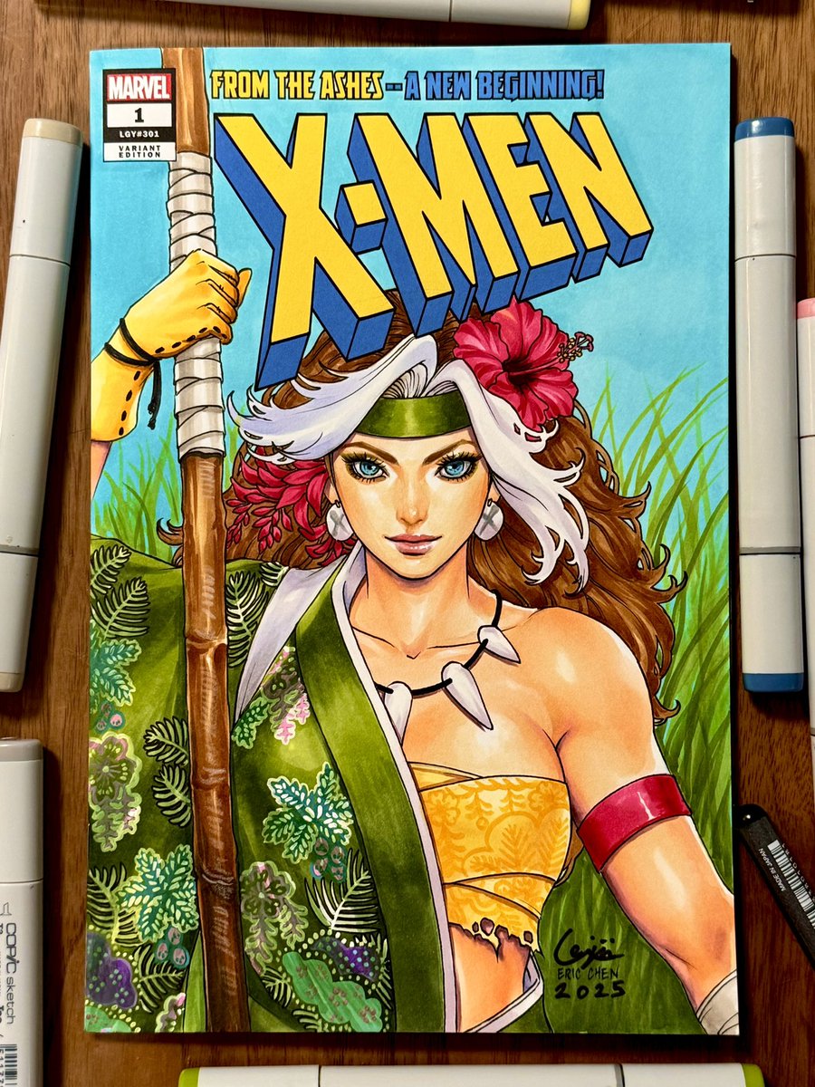 ericwjchen's tweet image. Kimono Savageland Rogue.
The kimono patterns are based off of “Ryusou”which is the traditional clothing of Okinawa.
Finally back in the studio to pack up and send out some of the remaining artwork from Japan Comic Art Expo!