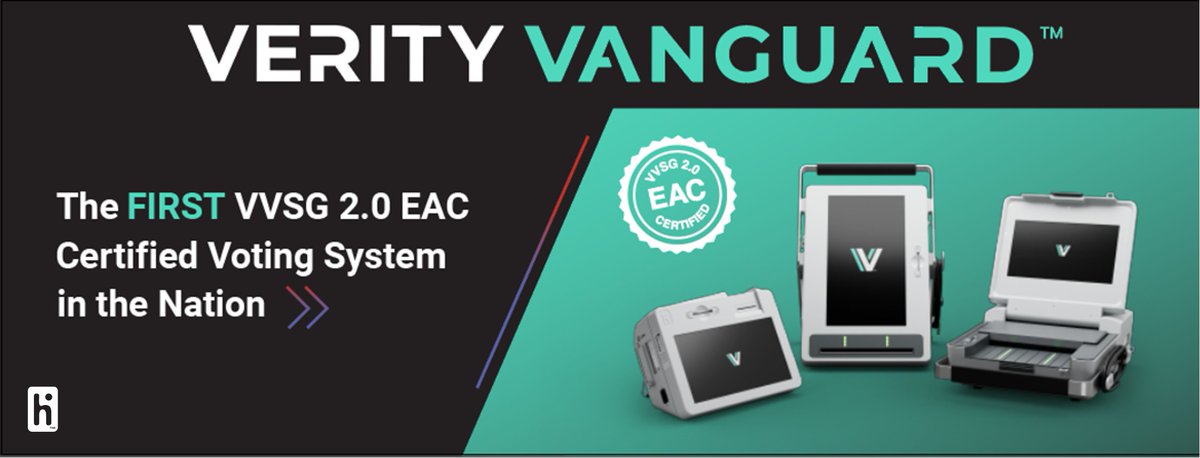 Hart InterCivic (@hartintercivic) on Twitter photo Groundbreaking News!
Hart InterCivic's Vanguard™ is the first VVSG 2.0 voting system certified by <a href="/EACgov/">Election Asst. Comm.</a> in the U.S. Discover how Vanguard is redefining election tech. hartintercivic.com/vanguard-first… #VerityVanguard #HartInterCivic #EACCertified Groundbreaking News!
Hart InterCivic's Vanguard™ is the first VVSG 2.0 voting system certified by <a href="/EACgov/">Election Asst. Comm.</a> in the U.S. Discover how Vanguard is redefining election tech. hartintercivic.com/vanguard-first… #VerityVanguard #HartInterCivic #EACCertified