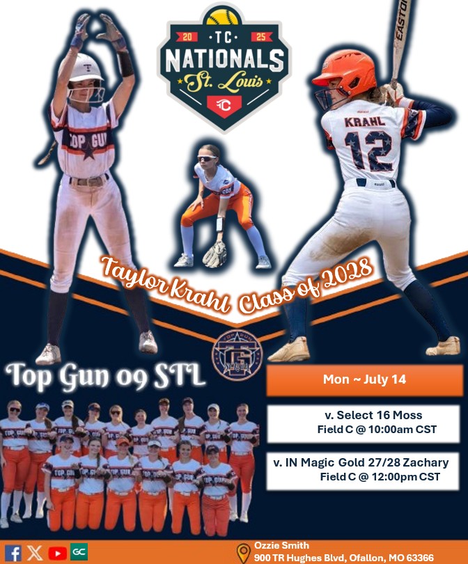 1 more chance to catch our girls in action <a href="/triplecrownspts/">Triple Crown Sports</a> Nationals in STL 7/14-7/17 before our season concludes and our girls take on HS season