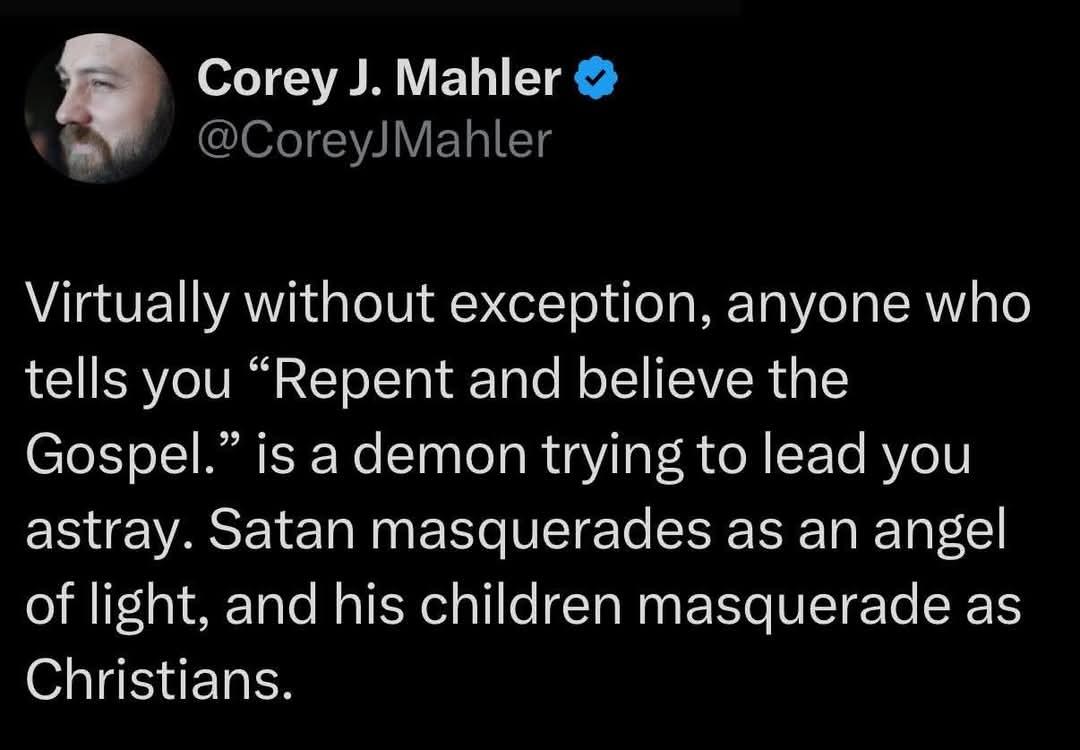 PastorNinja's tweet image. “The time is fulfilled, and the kingdom of God is at hand; repent and believe in the gospel.” - Jesus
The real demon here is obvious. Get ready for the back-pedalling, obfuscation, and lawyer finesse. He'll say, "No. I said 'virtually' anyone." To which we say, "So when almost…