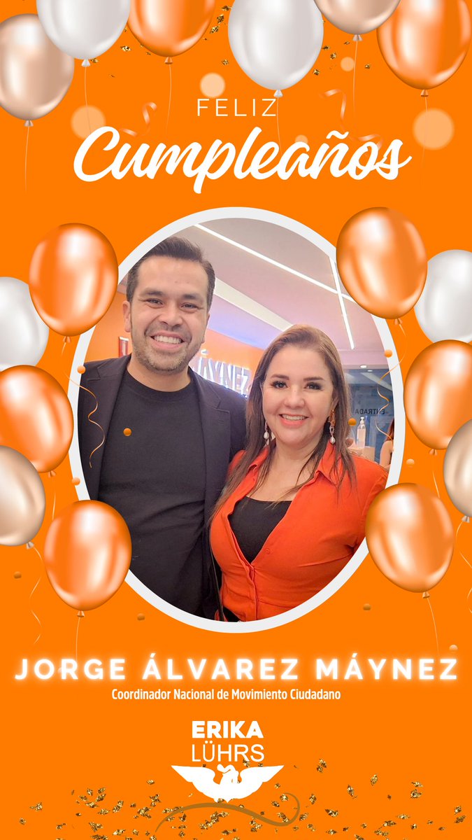 Erika Lührs (@erikaluhrs11) on Twitter photo Con mucho cariño felicito a <a href="/AlvarezMaynez/">Jorge Álvarez Máynez</a> por su cumpleaños.
Gracias por tu liderazgo cercano, por abrir camino a juventudes, niñas y niños, siempre con la mirada puesta en el futuro.
Desde Guerrero, un fuerte abrazo y los mejores deseos. 🧡 Con mucho cariño felicito a <a href="/AlvarezMaynez/">Jorge Álvarez Máynez</a> por su cumpleaños.
Gracias por tu liderazgo cercano, por abrir camino a juventudes, niñas y niños, siempre con la mirada puesta en el futuro.
Desde Guerrero, un fuerte abrazo y los mejores deseos. 🧡