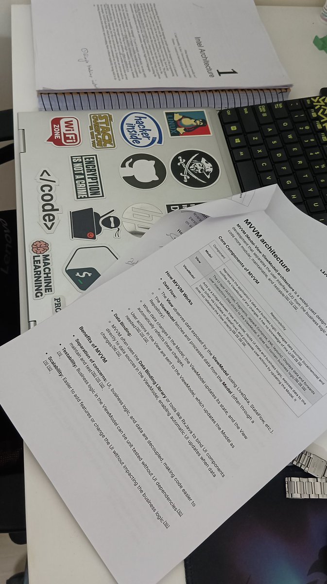 IntrovertC66586's tweet image. Hi 👋 
✅ Learning about MVVM architecture. 
✅ How large 🦣 content aggregation works.
✅ How application use Retrofit,FCM(firebase cloud messaging) for app networking and notification functionality.
✅ How Ai driven recommendation help to analyze user behaviour in apps.