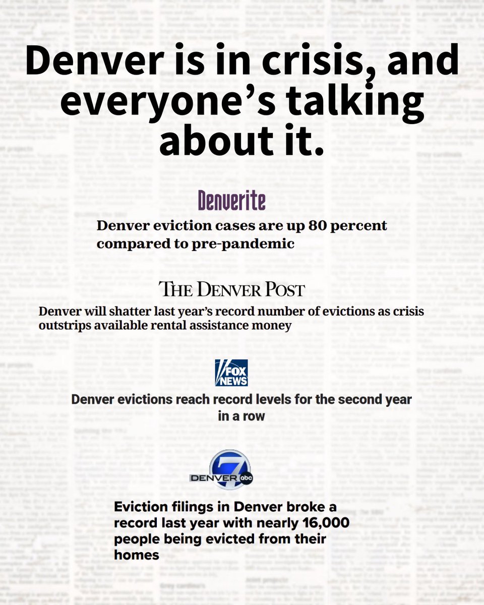 According to data from Denver County Court, in the first half of 2025 alone, 7,957 evictions were filed in Denver, each one representing a household on the brink of losing their home in an increasingly unaffordable city. (1/5)