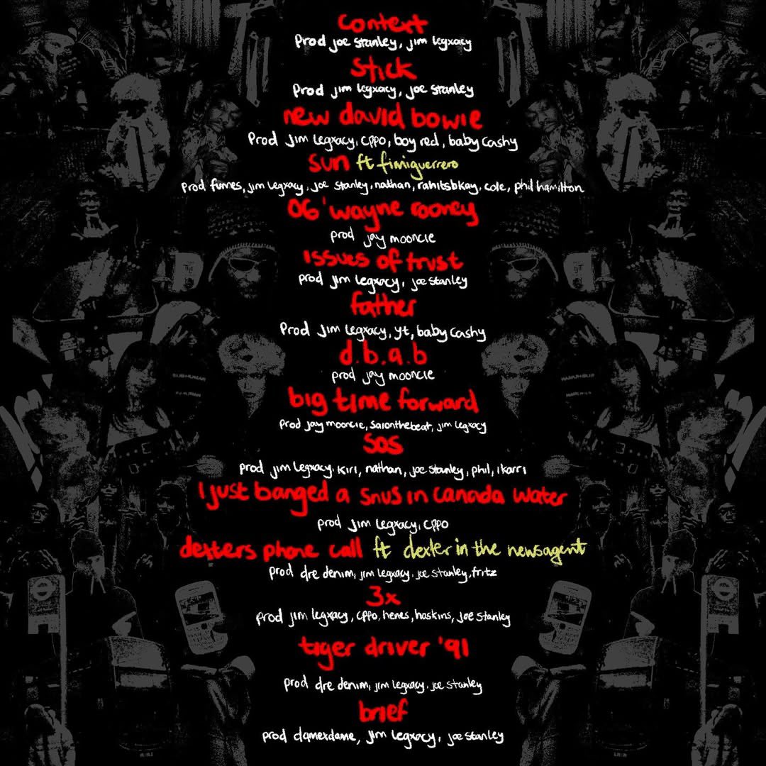 Jim Legxcy 
•
black british music.
july 18th.
Tracklist.