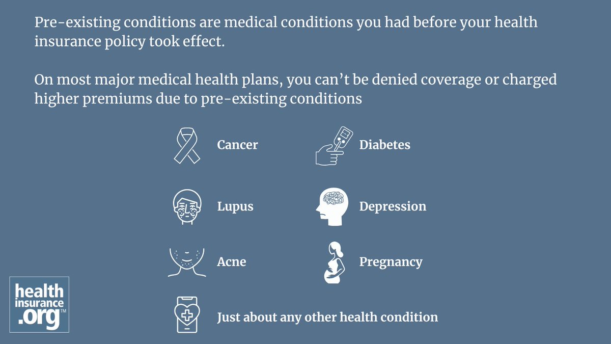 hio_org's tweet image. Pre-existing conditions are any health issue you had before your insurance started. Knowing how this term is used can help you make sense of your coverage.
Learn more: healthinsurance.org/glossary/pre-e…
#healthcare #Healthinsurance