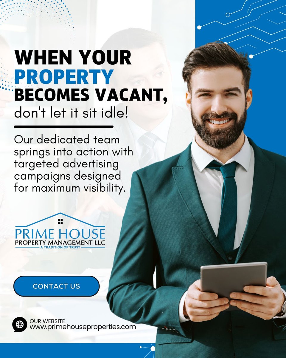 PrimeHouseProp1's tweet photo. Our dedicated team springs into action with targeted advertising campaigns designed for maximum visibility. We utilize multiple channels to attract quality tenants quickly and efficiently.
.
#primehousepropertymanagement #propertymanagementexperts #landlordsolutions https://t.co/RUAO4c3xar