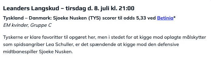 Med fare for at få LANDSFORRÆDER stemplet tyret lige i brillen:

#LeandersLuringer <a href="/SpilXperten/">SpilXperten</a> #WEURO2025