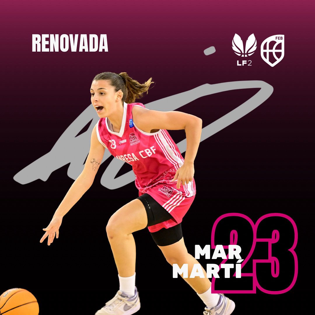 ✍🏻 RENOVADA I Mar Martí, renova com a jugadora del Sènior A que competirà a LF2!

#JuguemJuntes #ManresaCBF #LF2