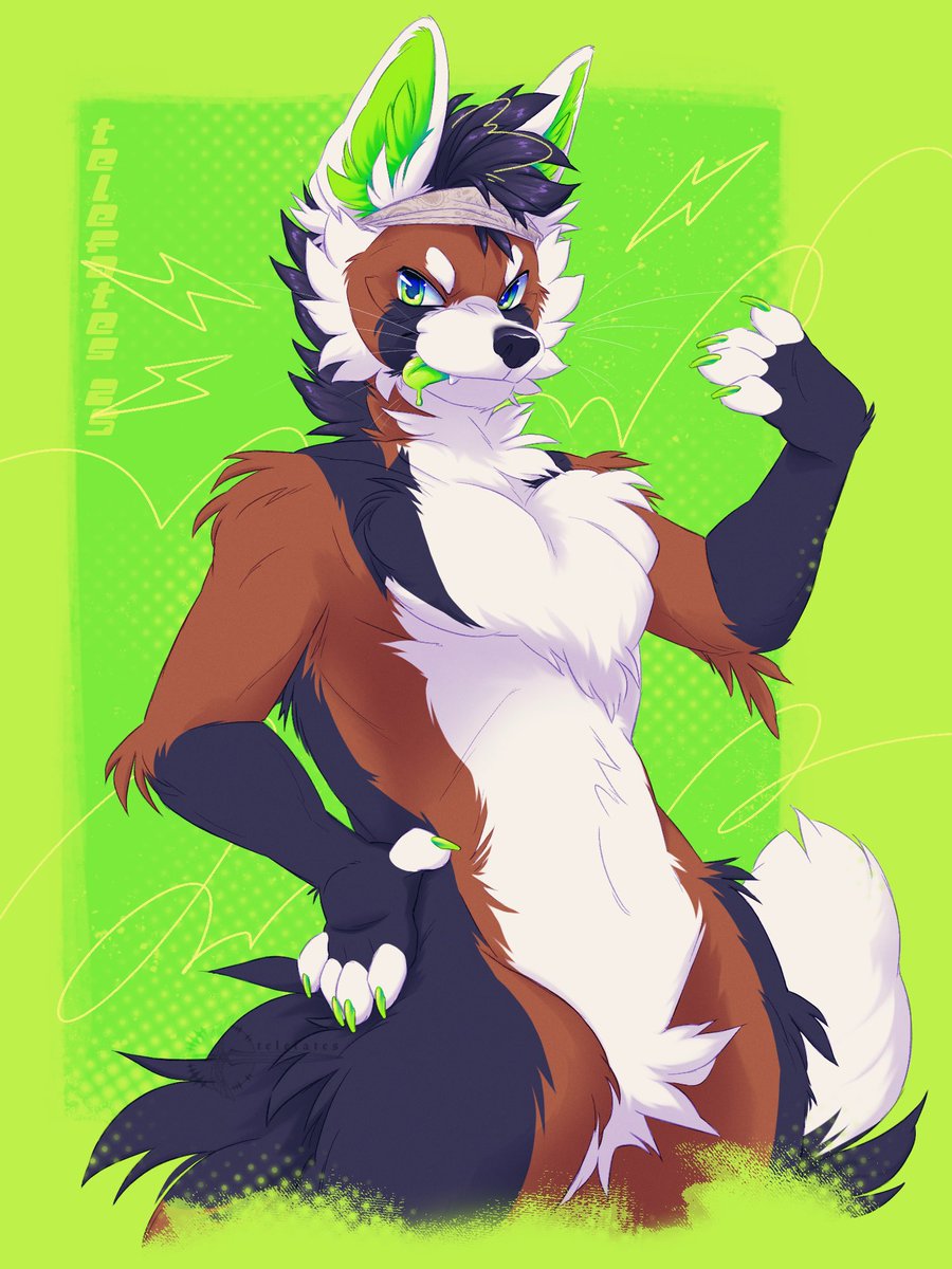 still have quite a few of these sketches I’ve never posted SO heres one I’m still a huge fan of for <a href="/pasteldogteeth/">𝐻𝒜𝒱𝐼𝒦 🔜 chewing on Azul® game tiles</a> ⚡️💚