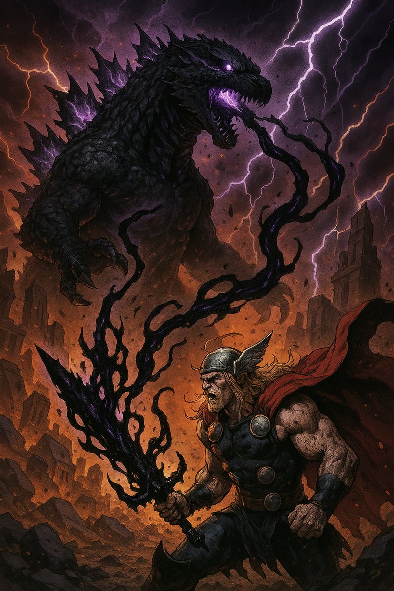 🔥 #Thor ha muerto… pero no descansa.
⚡ En lugar del Valhalla, está atrapado en un #Ragnarok eterno, luchando contra #Godzilla potenciado por la Necroespada.
💀 Un infierno cósmico sin final.   
Marvel no ha escrito un cómic, ha invocado una maldición mitológica. 
#Marvel
