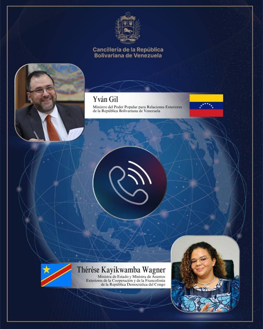 Lors d'un entretien téléphonique aujourd'hui avec la ministre des Affaires étrangères de la République démocratique du Congo, Thérèse Kayikwamba W, nous lui avons adressé nos félicitations à l'occasion du 65e anniversaire de l'indépendance de ce pays frère, célébré le 30 juin.
