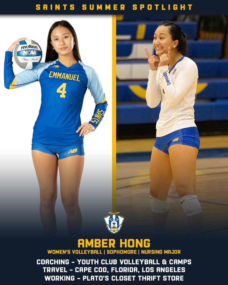 ECSaints's tweet image. 𝐒𝐚𝐢𝐧𝐭𝐬 𝐒𝐮𝐦𝐦𝐞𝐫 𝐒𝐩𝐨𝐭𝐥𝐢𝐠𝐡𝐭: 𝐀𝐦𝐛𝐞𝐫 𝐇𝐨𝐧𝐠
Before returning for her sophomore volleyball season in August, Amber has put together a packed summer! She is coaching at her local volleyball club and at camps, traveling, and working part-time.
#GoECSaints