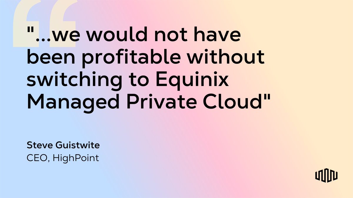 When infra costs explode and your team is stuck managing servers instead of clients... it’s time for a change. @HighPointTech moved to managed private cloud and cut costs by 67%. 
Now their team focuses on what matters: customers. 

Read the full story 👉  eqix.it/3IhYDvk